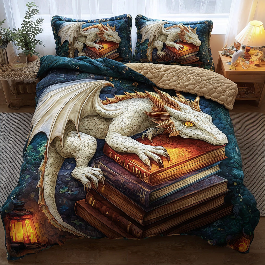 Bookish Dragon 3-Piece Quilted Bedding Set GFTOTP11423