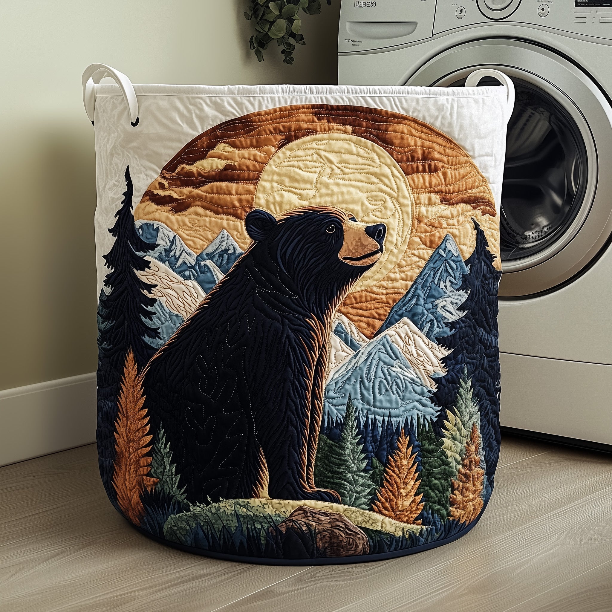 Forest Bear Quilted Laundry Basket GFTOYC258