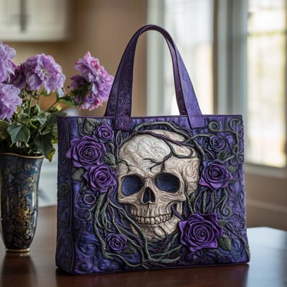 Chic Skull Quilted Tote  Bag
