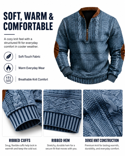 ⏰Promotion 50% OFF -Men’s Vintage Western Wool Zip Pullover
