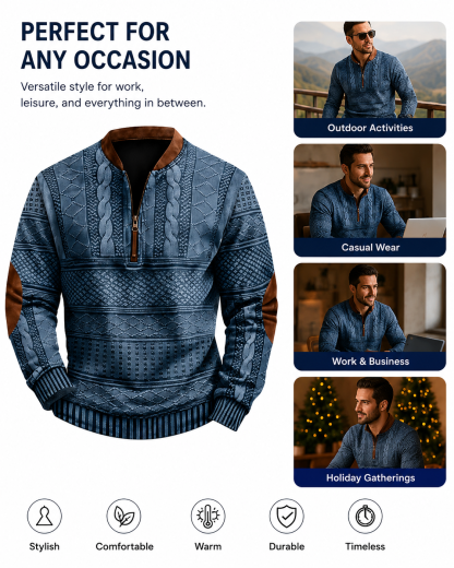 ⏰Promotion 50% OFF -Men’s Vintage Western Wool Zip Pullover