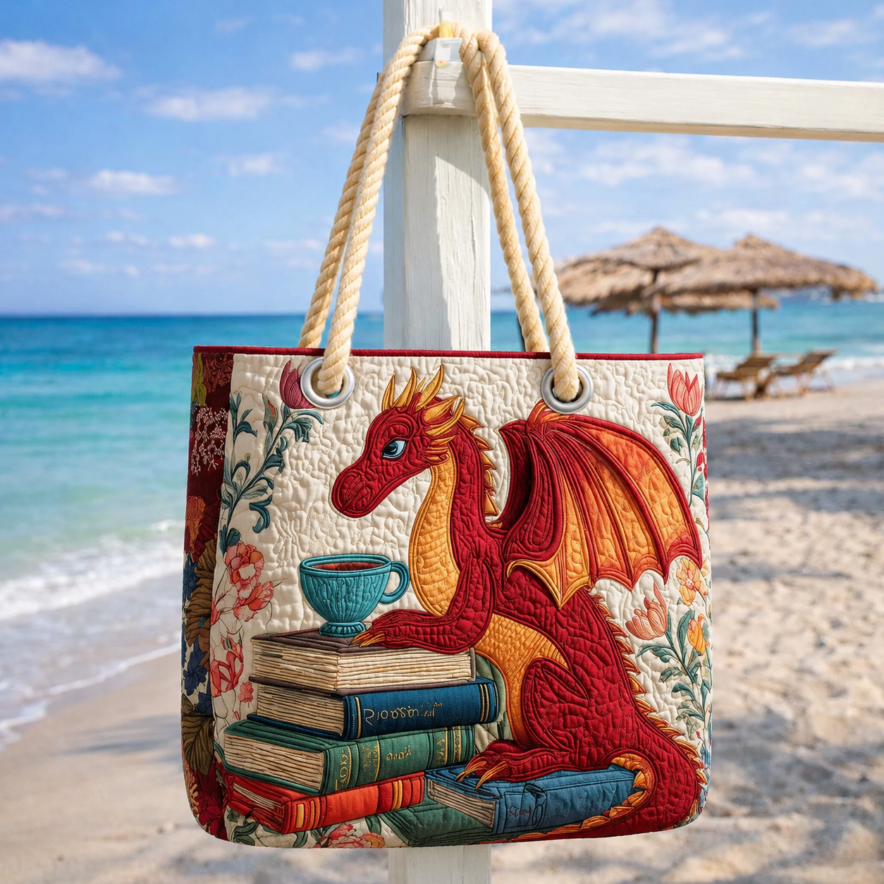 Dragon Story Quilted Beach Bag GFTOQA1527