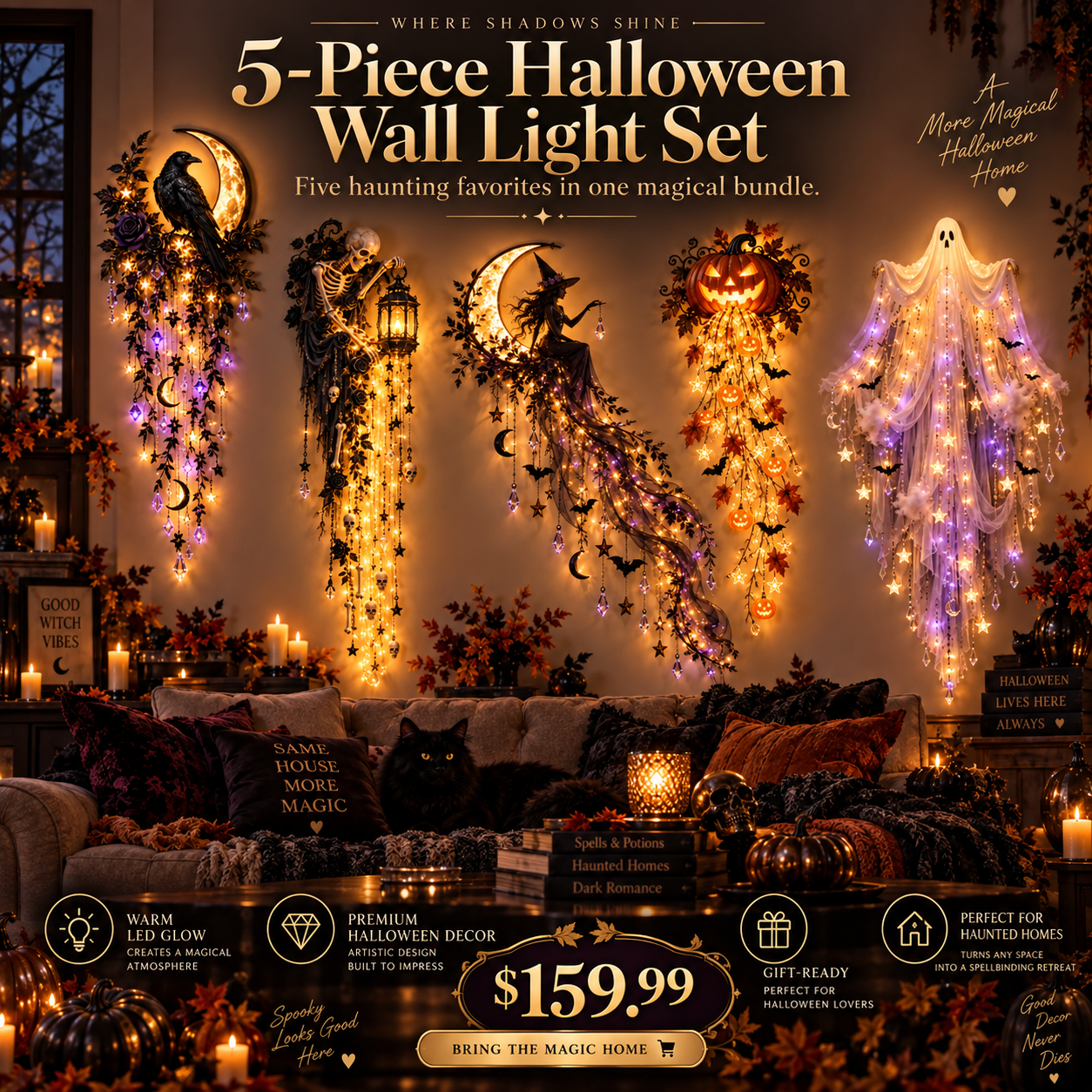 🔥Angel Blessing Starfall Wall LightTM – Heavenly Christmas Wall Decor