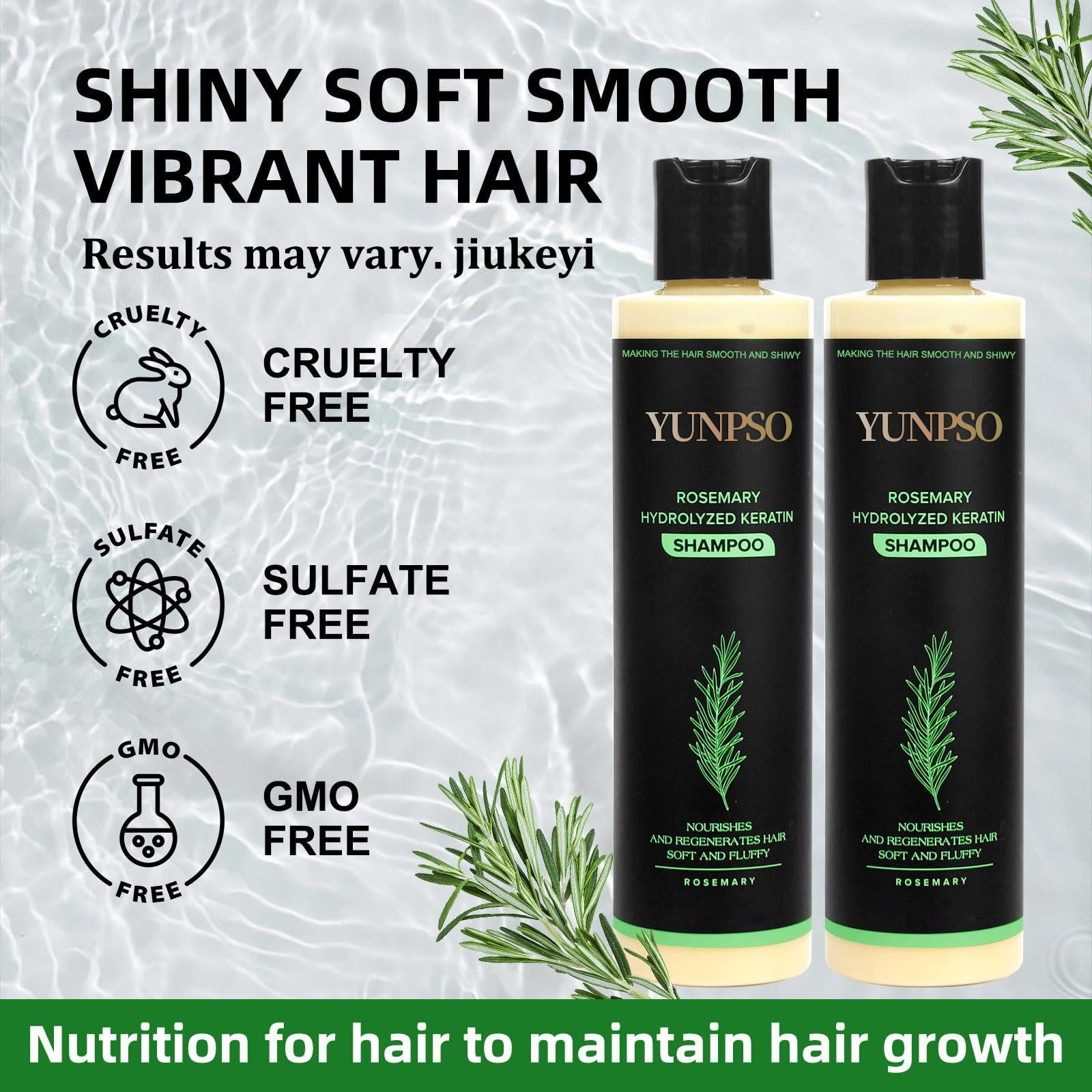 YUNPSO Organic Rosemary Hair Growth Shampoo & Hair Conditioner image YUNPSO Organic Rosemary Hair Growth Shampoo & Hair Conditioner