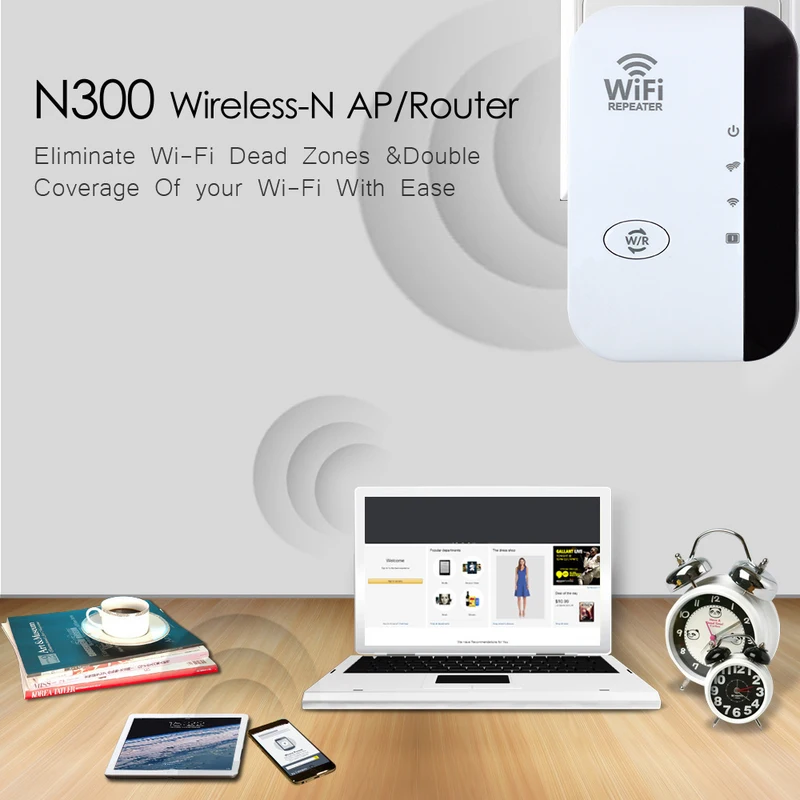 300Mbps Wireless WIFI Repeater FENVI Remote Wifi Extender Amplifier 802.11N WiFi Booster