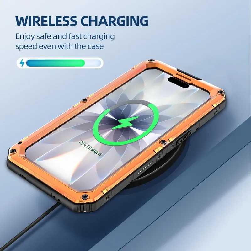 IP68 Waterproof Case for iPhone 17 Pro Max 17 Pro 17 Air Heavy Duty Shockproof Metal Cover Glass Screen Protector