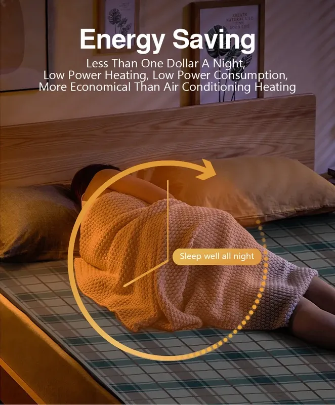 110V/220V Electric Heated Blanket Smart Control Winter Warmer Carpet Mat for Home Bedroom