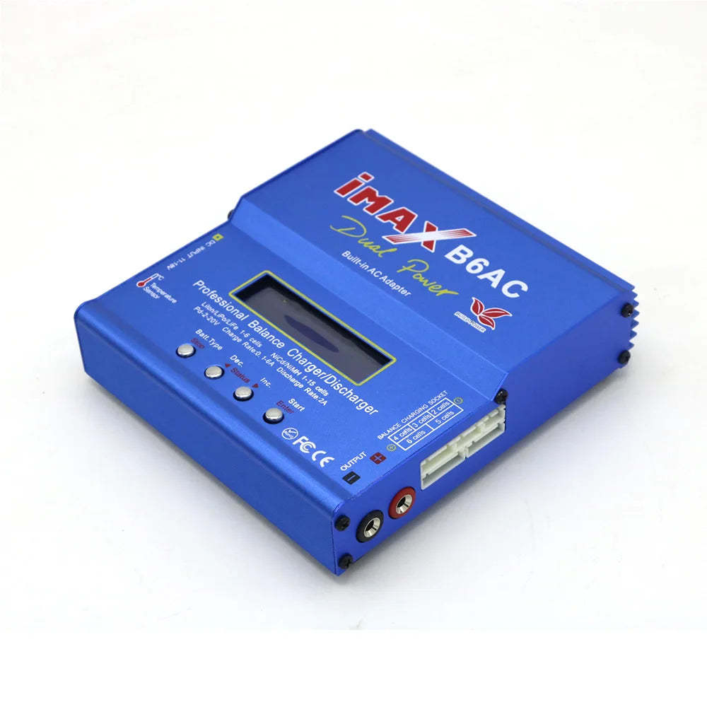Imax B6AC Charger 80W 6A Balance Charger B6 AC RC Digital LCD Screen Li-ion LiFe Nimh Nicd PB Lipo Battery Discharger-ShoptAI