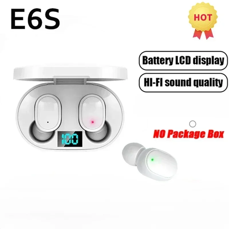 Wireless Bluetooth Earphones TWS Headset E6S Earbuds Noise Cancelling Headphones with Microphone 