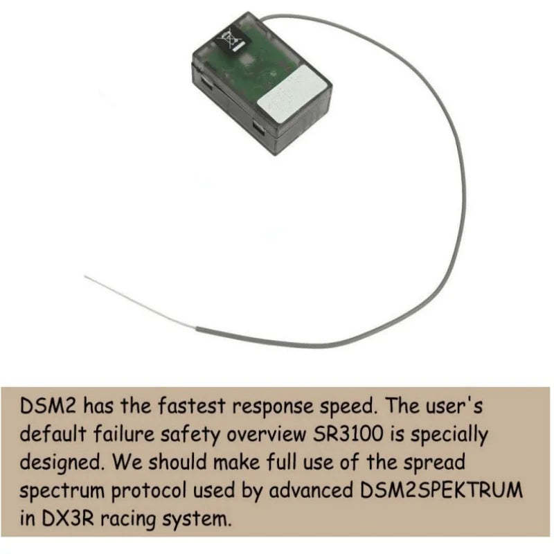 2.4GHz Receiver Spectrum SR3100 DSM2 3-Channel Surface Specktrum DX2E DX3R X3E DX4C Transmitters JR RC Car Boat-ShoptAI