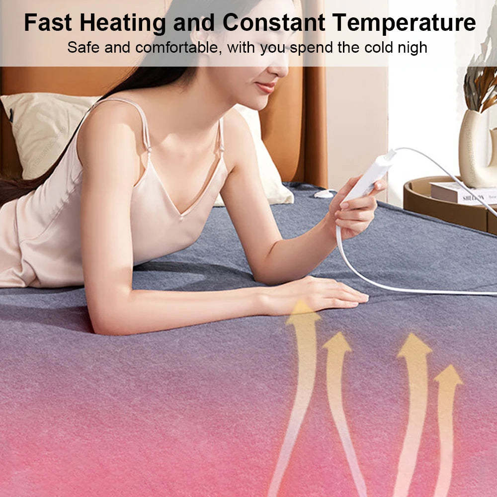 Electric Heating Blanket 220V Thicker Automatic Thermostat Heated Blanket Body Warmer Thermal Mattress for Room EU-ShoptAI