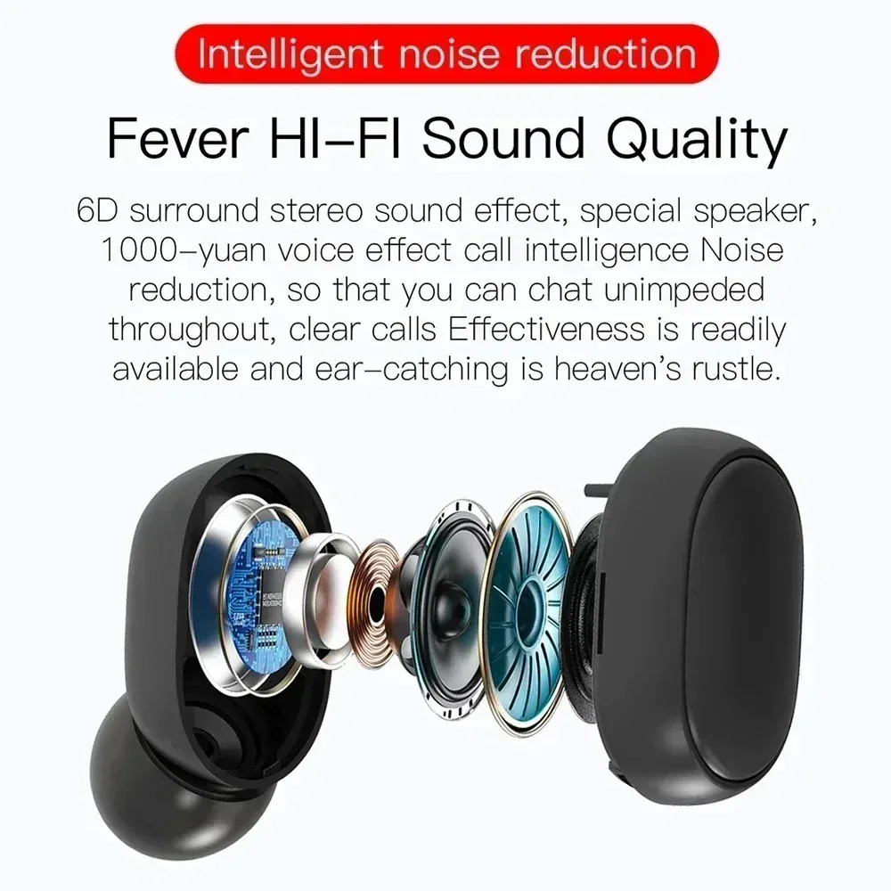 Wireless Bluetooth Earphones TWS Headset E6S Earbuds Noise Cancelling Headphones with Microphone 