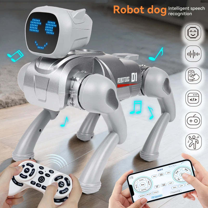 RC AI Smart Robot Dog Toys Remote Control Voice Command Programmable With Singing and Dancing Toy for Kids-ShoptAI