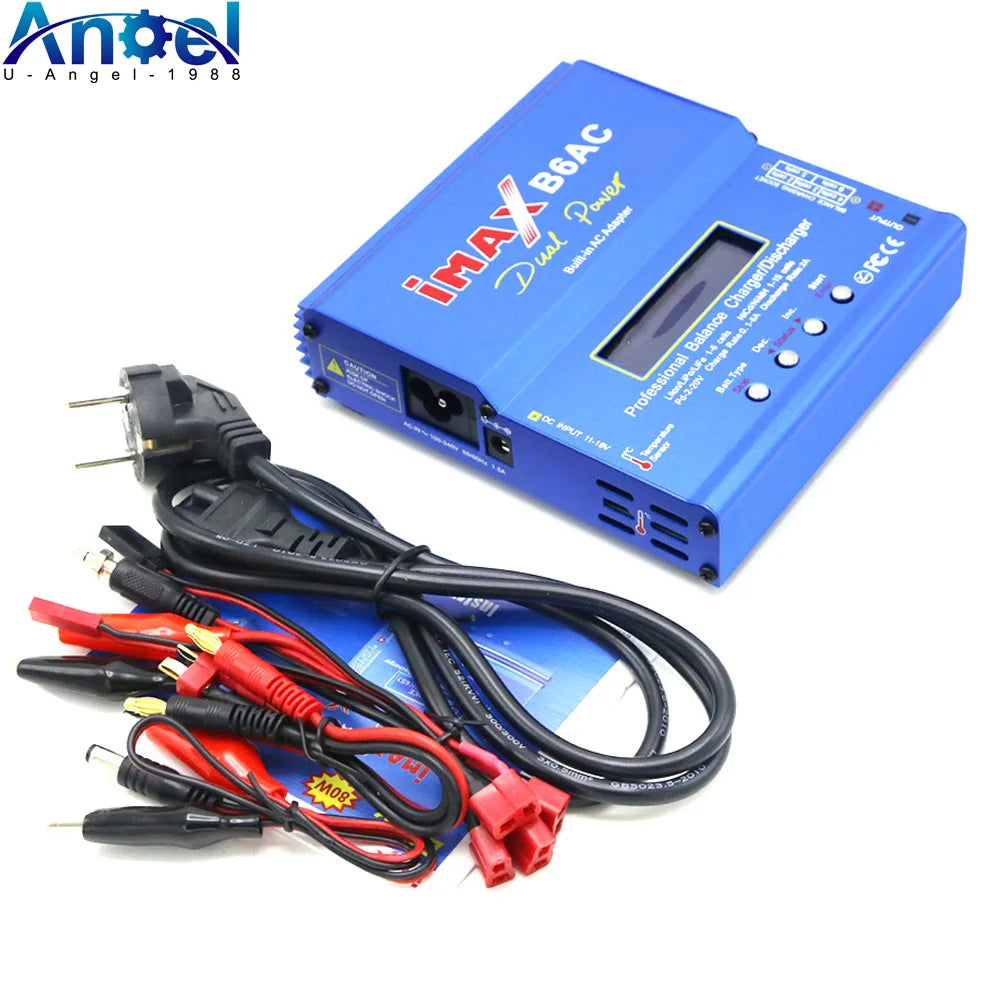 Imax B6AC Charger 80W 6A Balance Charger B6 AC RC Digital LCD Screen Li-ion LiFe Nimh Nicd PB Lipo Battery Discharger-ShoptAI