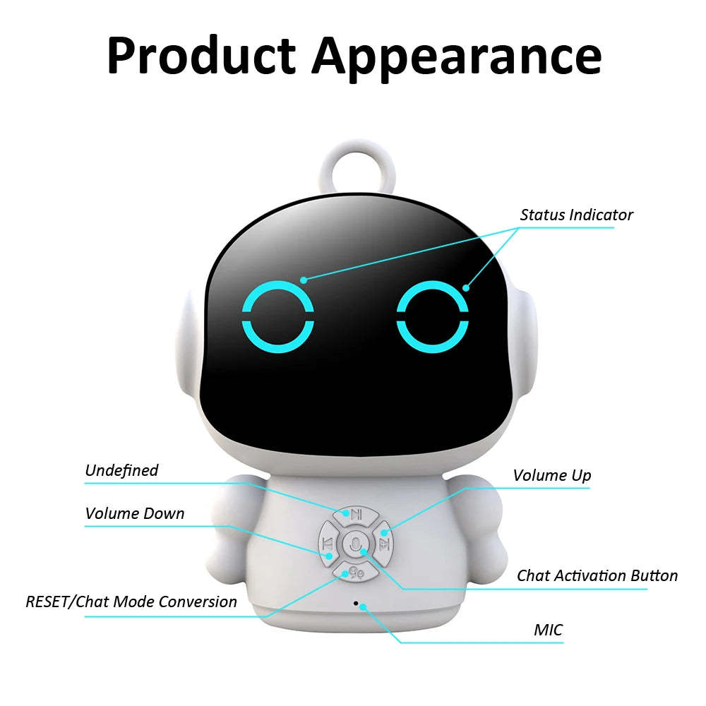 Tuya AI Smart Robot WiFi Early Education Toys for Children Speech Recognition & Voice Interactive Educational Learning Machine-ShoptAI
