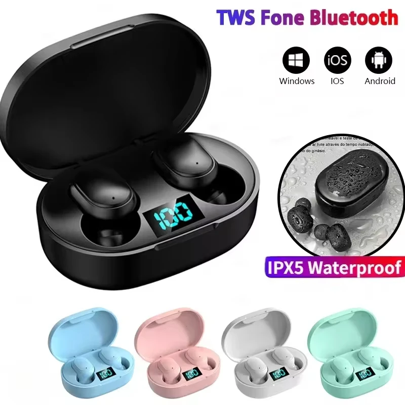Wireless Bluetooth Earphones TWS Headset E6S Earbuds Noise Cancelling Headphones with Microphone 