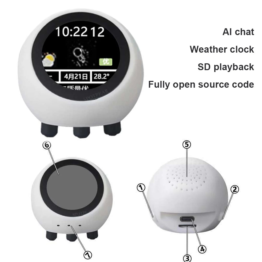 DeepSeek XiaoZhi AI Voice Chat Robot Toy ESP32-S3 LCD Display Development Board Astronaut Mini WIFI Whether Clock-ShoptAI