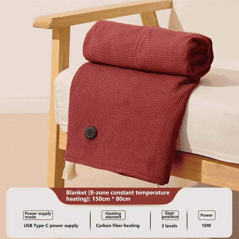 USB Electric Blanket Xiaomi Winter Portable Warm Blanket Washable Shoulder and Knee Fast Heating Home Camping-ShoptAI