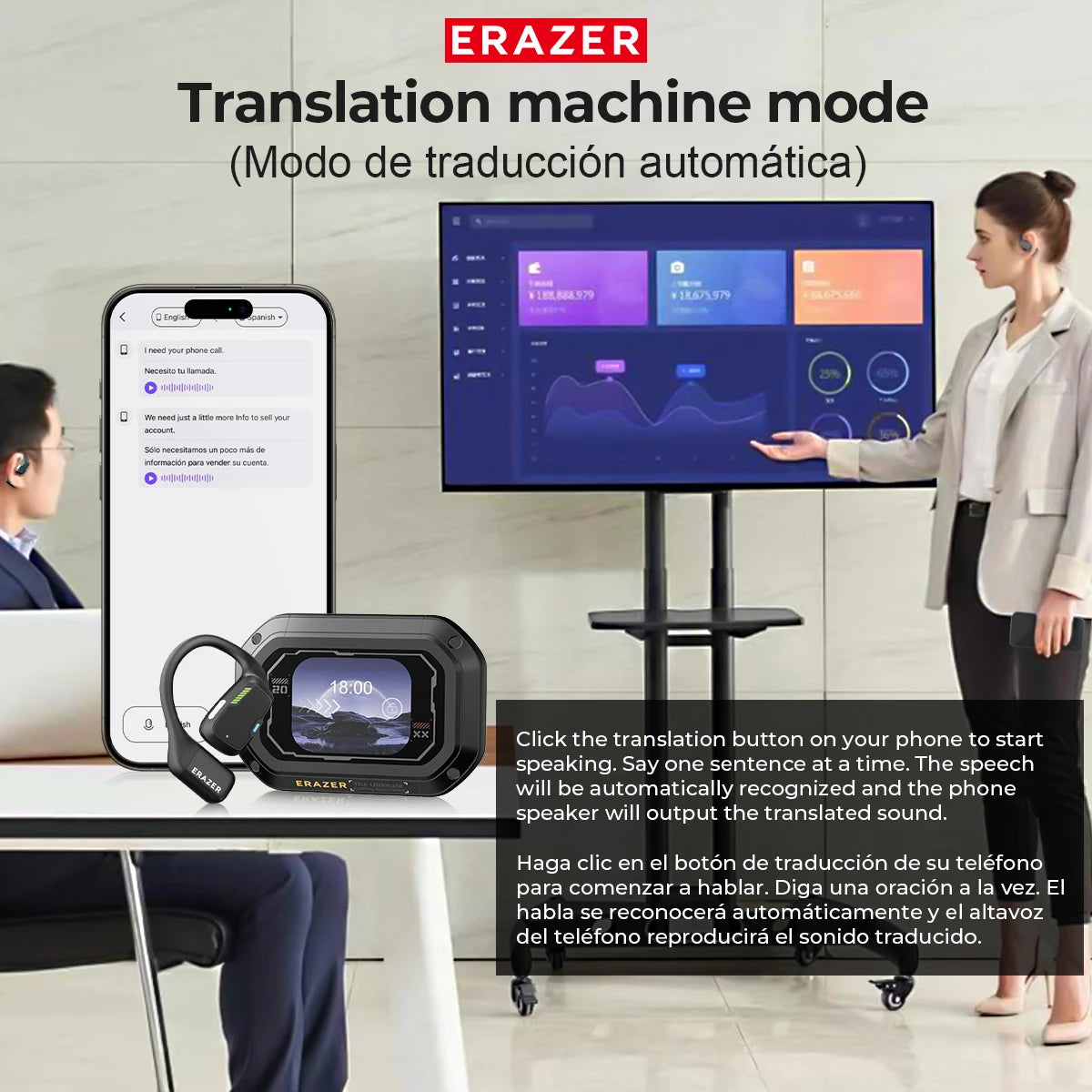 AI Earphone ERAZER XP6 Bluetooth Sleep ASMR Headset DIY Equalizer APP Wireless AI Headphones Office Travel-ShoptAI