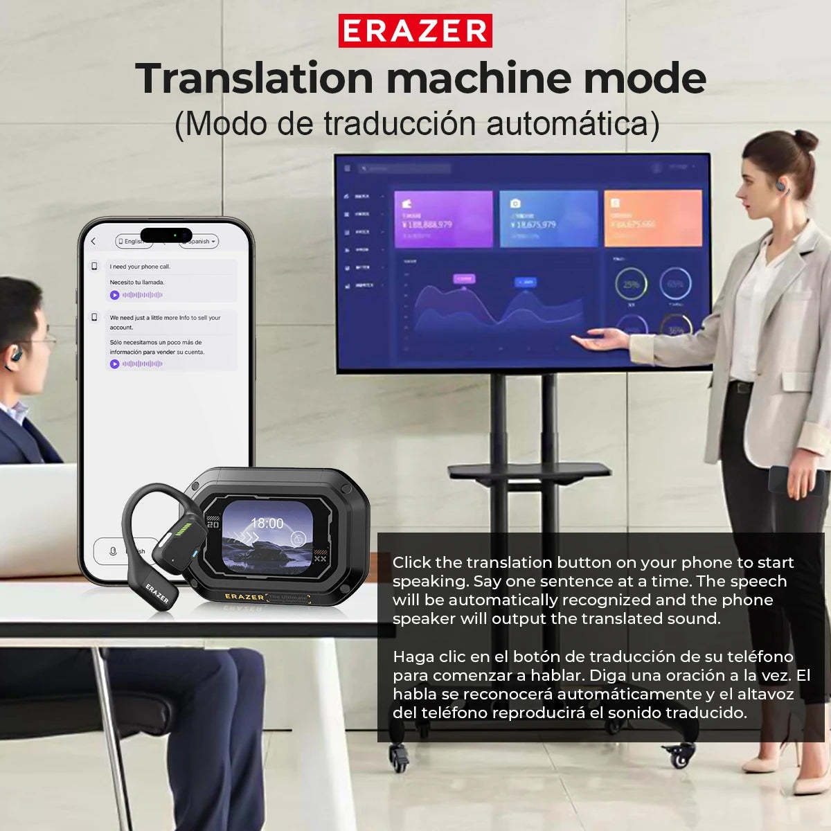 AI Earphone ERAZER XP6 Bluetooth Sleep ASMR Headset DIY Equalizer APP Wireless AI Headphones Office Travel-ShoptAI