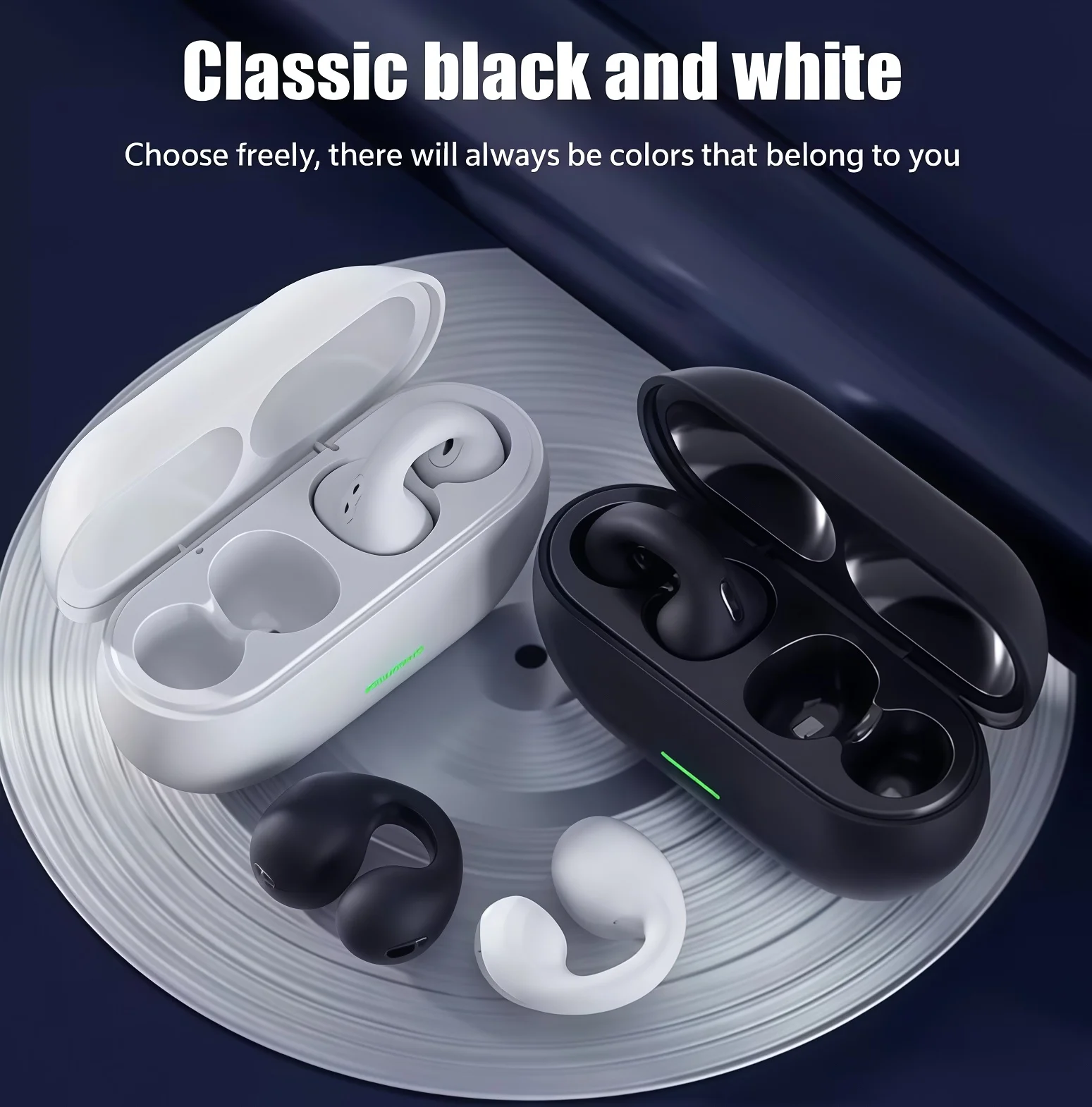 Bluetooth Headset T75 Wireless Air Conduction Headphones Clip Ear Music Noise Canceling HD Call Sports Gaming Earphone