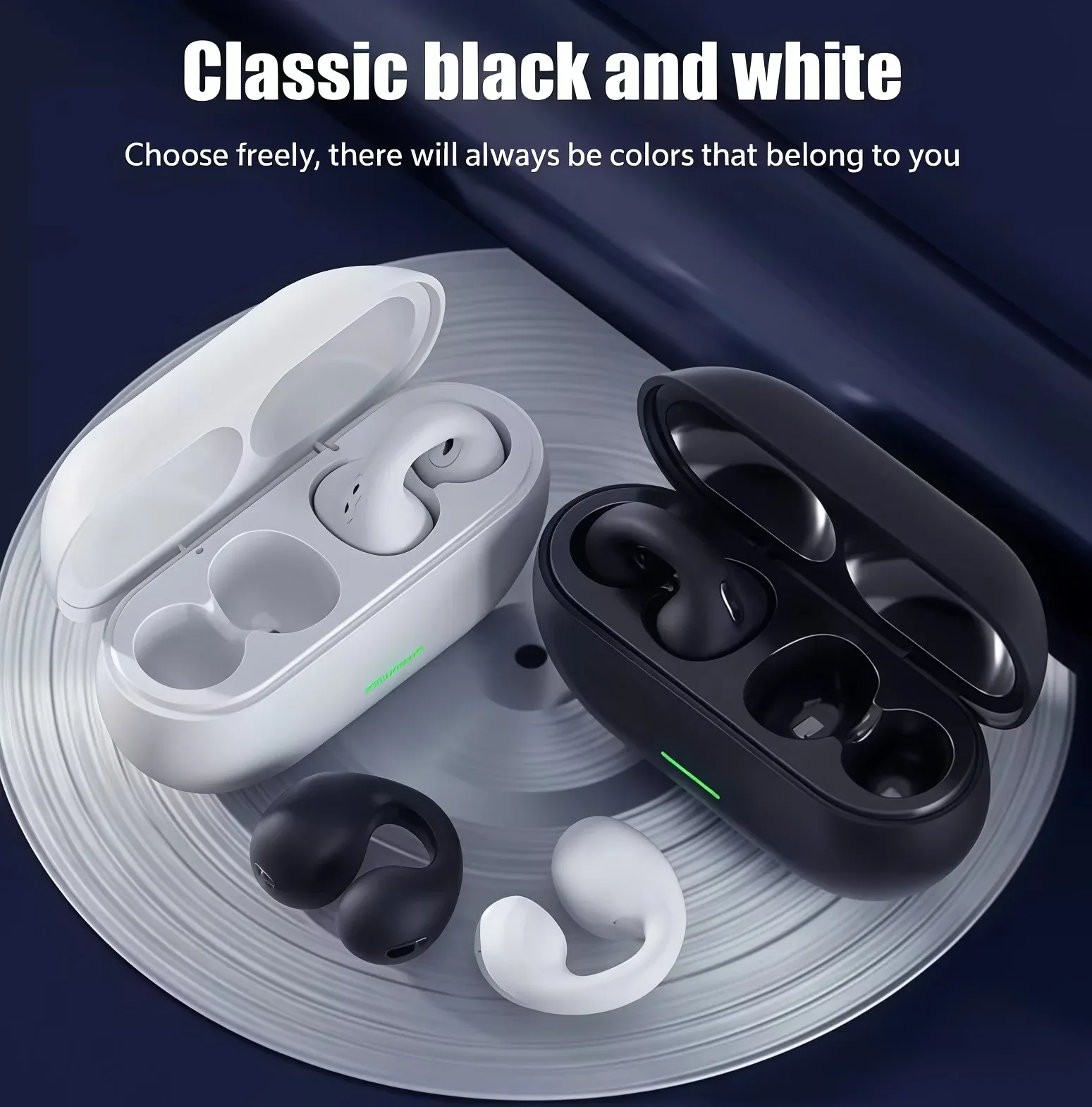 Bluetooth Headset T75 Wireless Air Conduction Headphones Clip Ear Music Noise Canceling HD Call Sports Gaming Earphone