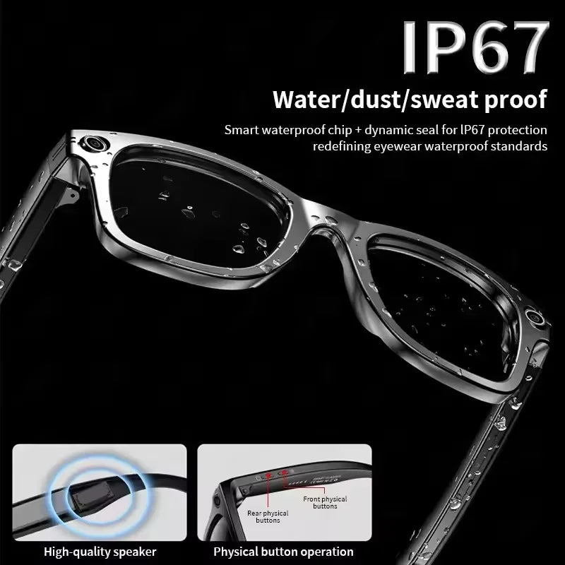 New Upgrade AI Smart Glasses Camera Video Recording Photo Recognition Bluetooth Call Translation Voice Sunglasses-ShoptAI