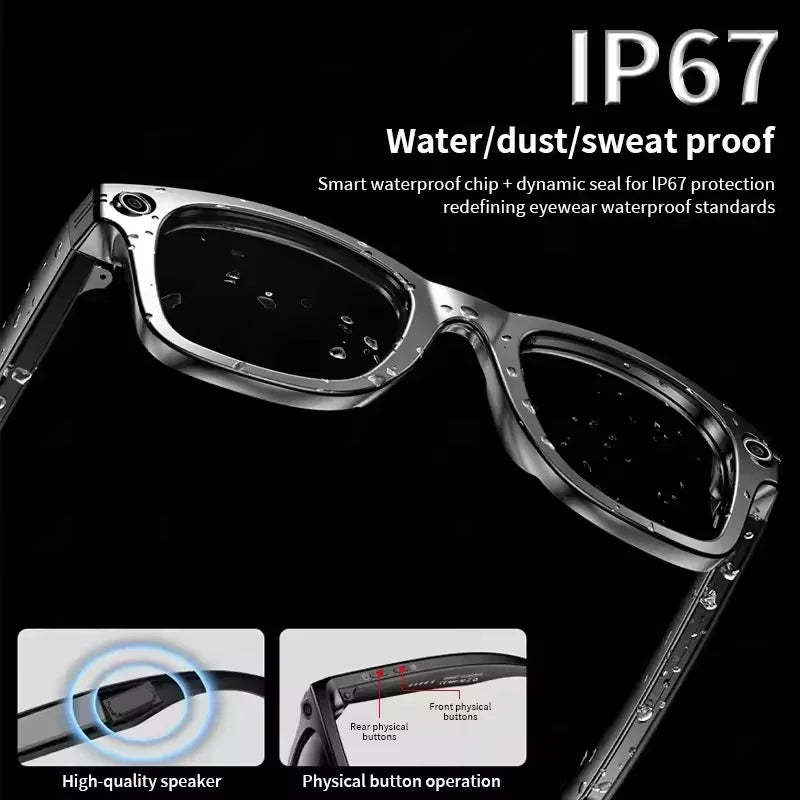 New Upgrade AI Smart Glasses Camera Video Recording Photo Recognition Bluetooth Call Translation Voice Sunglasses-ShoptAI