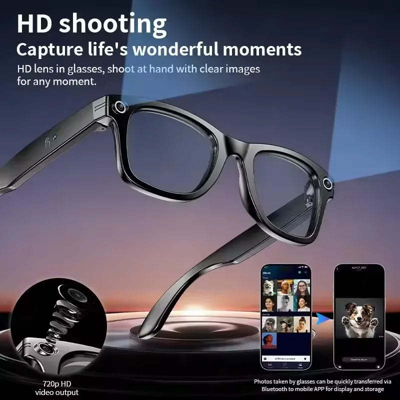 New Upgrade AI Smart Glasses Camera Video Recording Photo Recognition Bluetooth Call Translation Voice Sunglasses-ShoptAI
