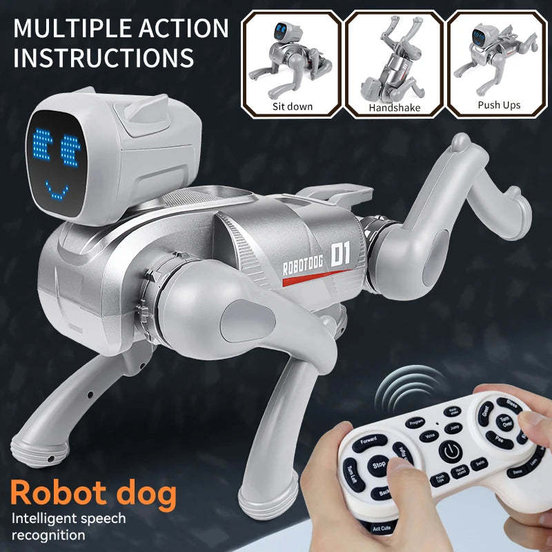 RC AI Smart Robot Dog Toys Remote Control Voice Command Programmable With Singing and Dancing Toy for Kids-ShoptAI