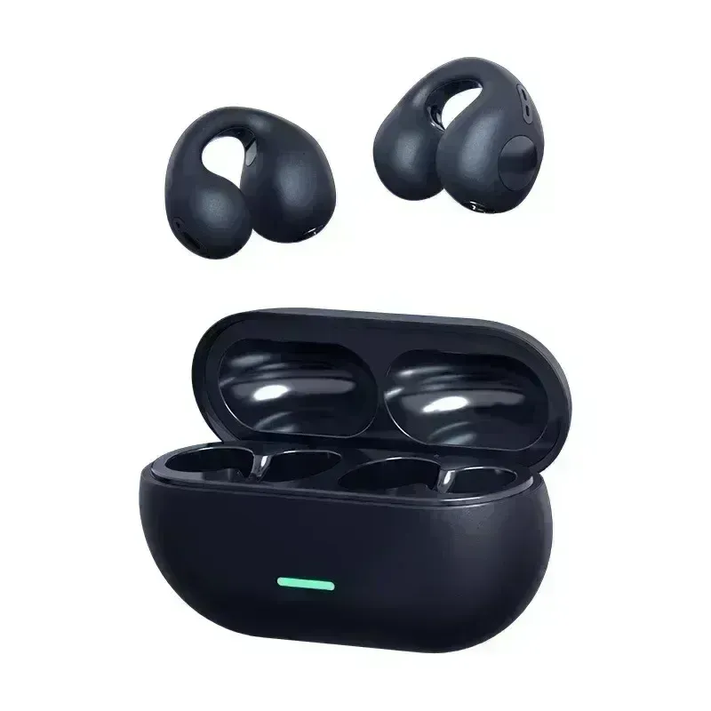 Bluetooth Headset T75 Wireless Air Conduction Headphones Clip Ear Music Noise Canceling HD Call Sports Gaming Earphone