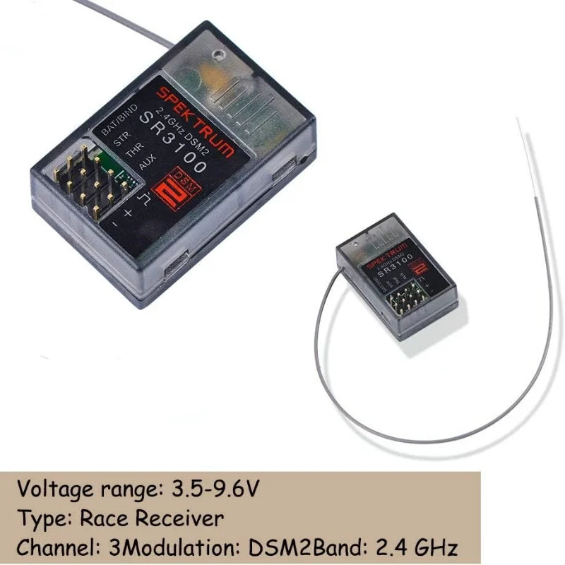 2.4GHz Receiver Spectrum SR3100 DSM2 3-Channel Surface Specktrum DX2E DX3R X3E DX4C Transmitters JR RC Car Boat-ShoptAI