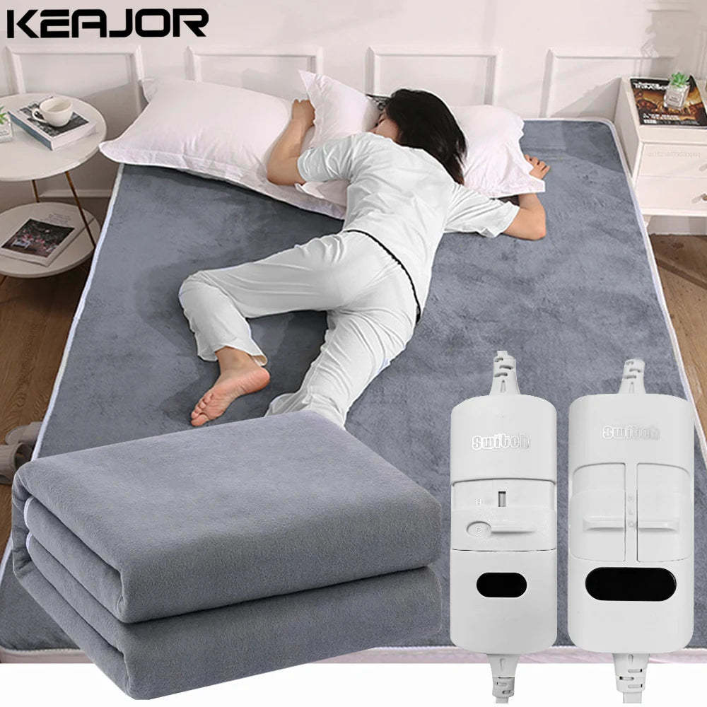 Electric Heating Blanket 220V Thicker Automatic Thermostat Heated Blanket Body Warmer Thermal Mattress for Room EU-ShoptAI
