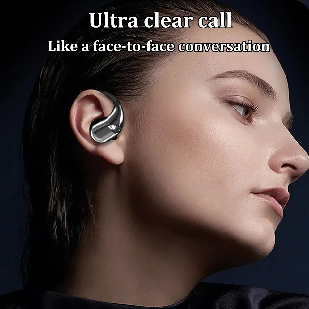 Ear Hook Bluetooth 5.4 Headphones TWS Wireless Earphones HiFi Stereo Waterproof Headsets LED Display Touch Earbuds Long Standby