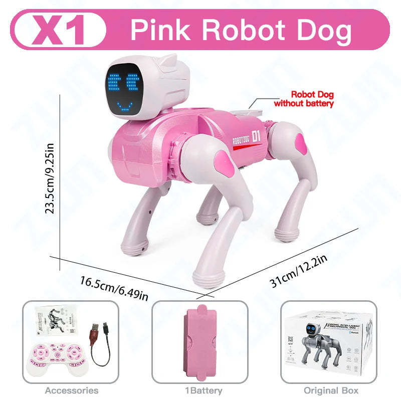 RC AI Smart Robot Dog Toys Remote Control Voice Command Programmable With Singing and Dancing Toy for Kids-ShoptAI