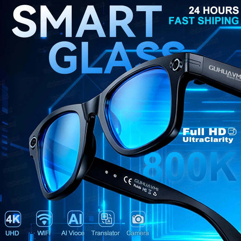 New Upgrade AI Smart Glasses Camera Video Recording Photo Recognition Bluetooth Call Translation Voice Sunglasses-ShoptAI