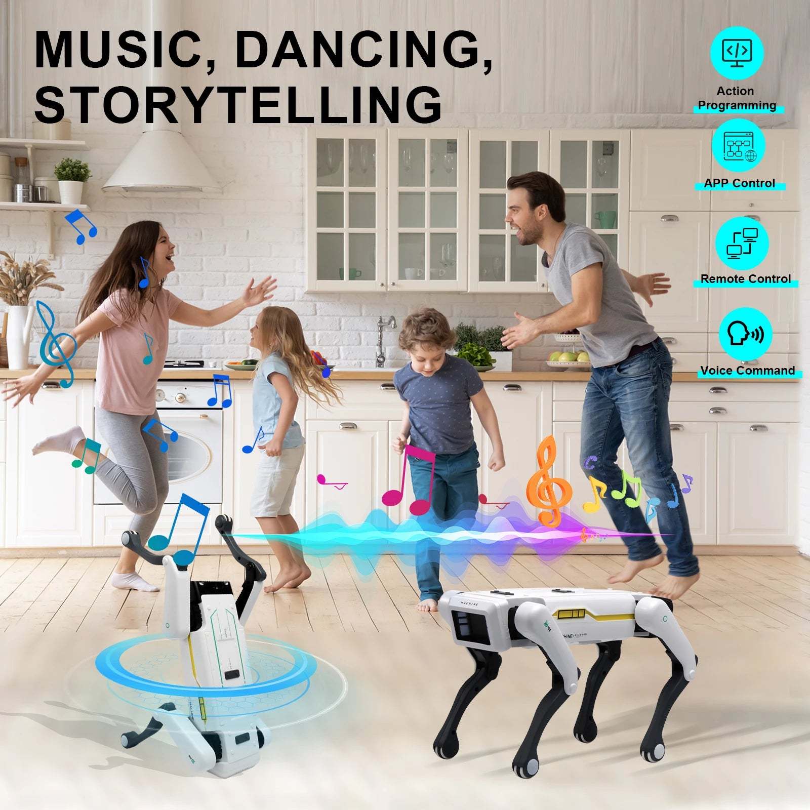 AI RC Robot Dog Toy Voice Dialogue APP Remote Control Programming Singing Dancing Machine for Kids-ShoptAI