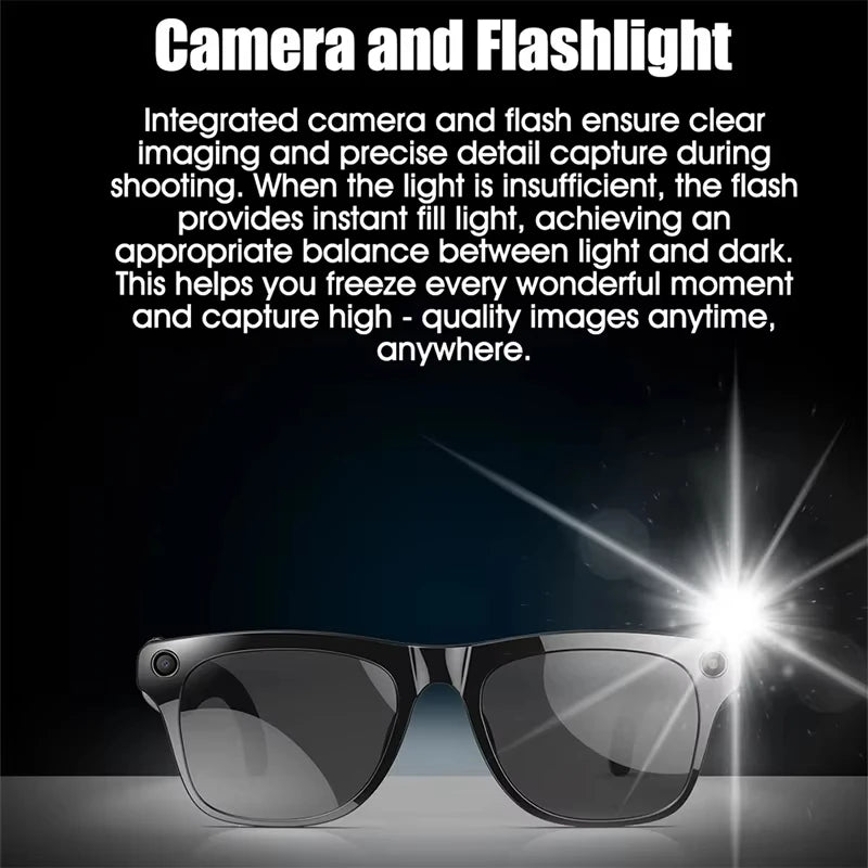 AI Smart Glasses Xiaomi 8K HD Photochromic Multifunction Translate Camera Music Player Bluetooth Calling Voice Assistant-ShoptAI