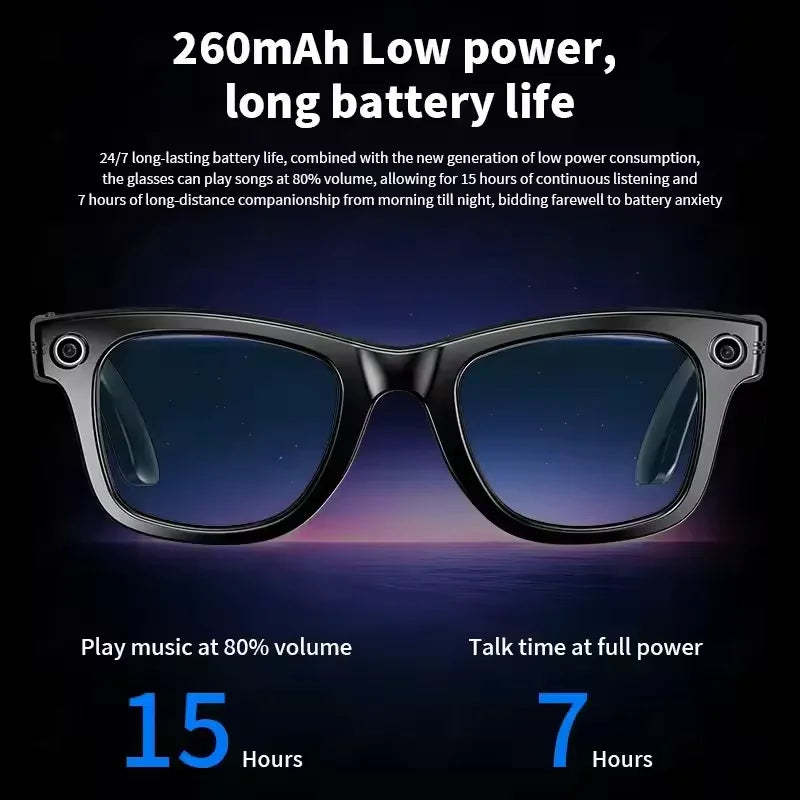 New Upgrade AI Smart Glasses Camera Video Recording Photo Recognition Bluetooth Call Translation Voice Sunglasses-ShoptAI