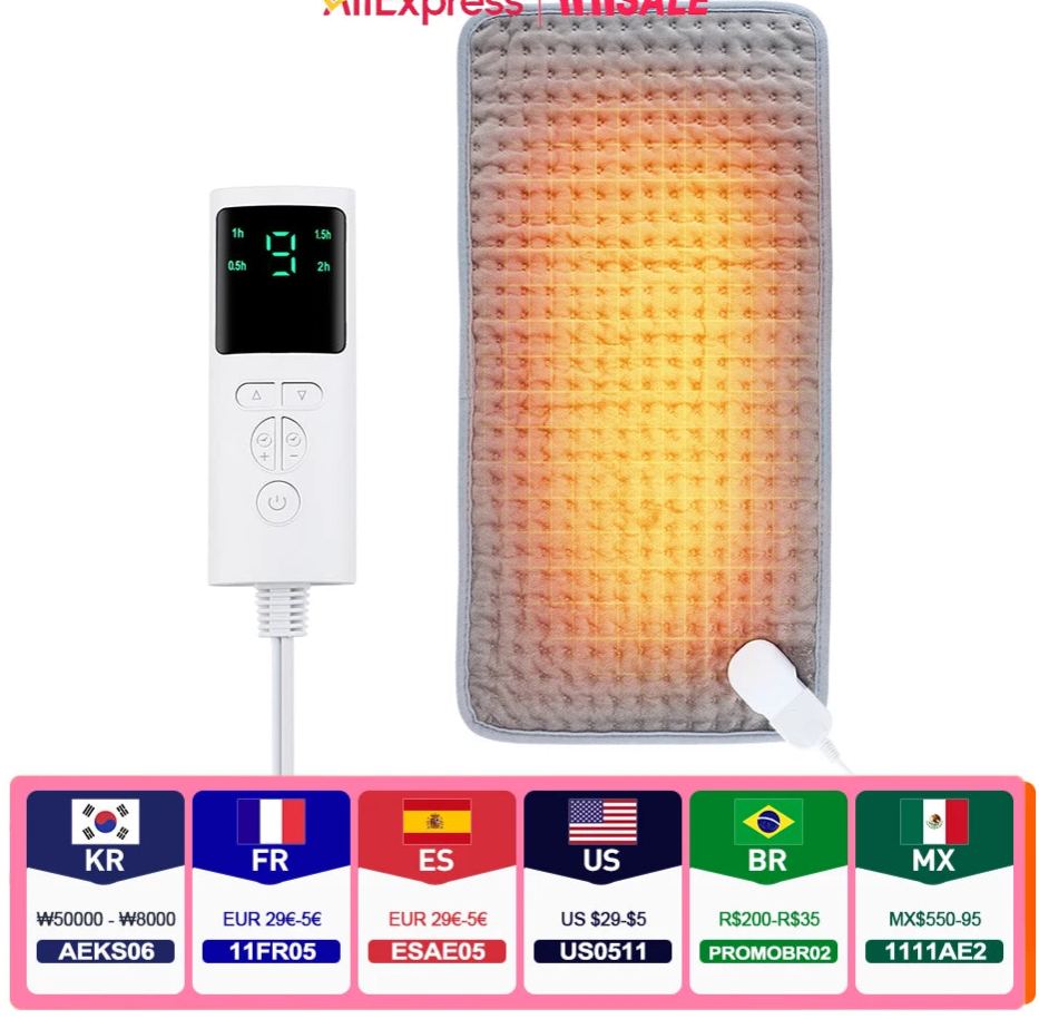 Electric Heating Blanket 58*29CM Heated Mat Thermal Electro Sheet Pad for Bed Sofa Winter Warmer Home Use-ShoptAI