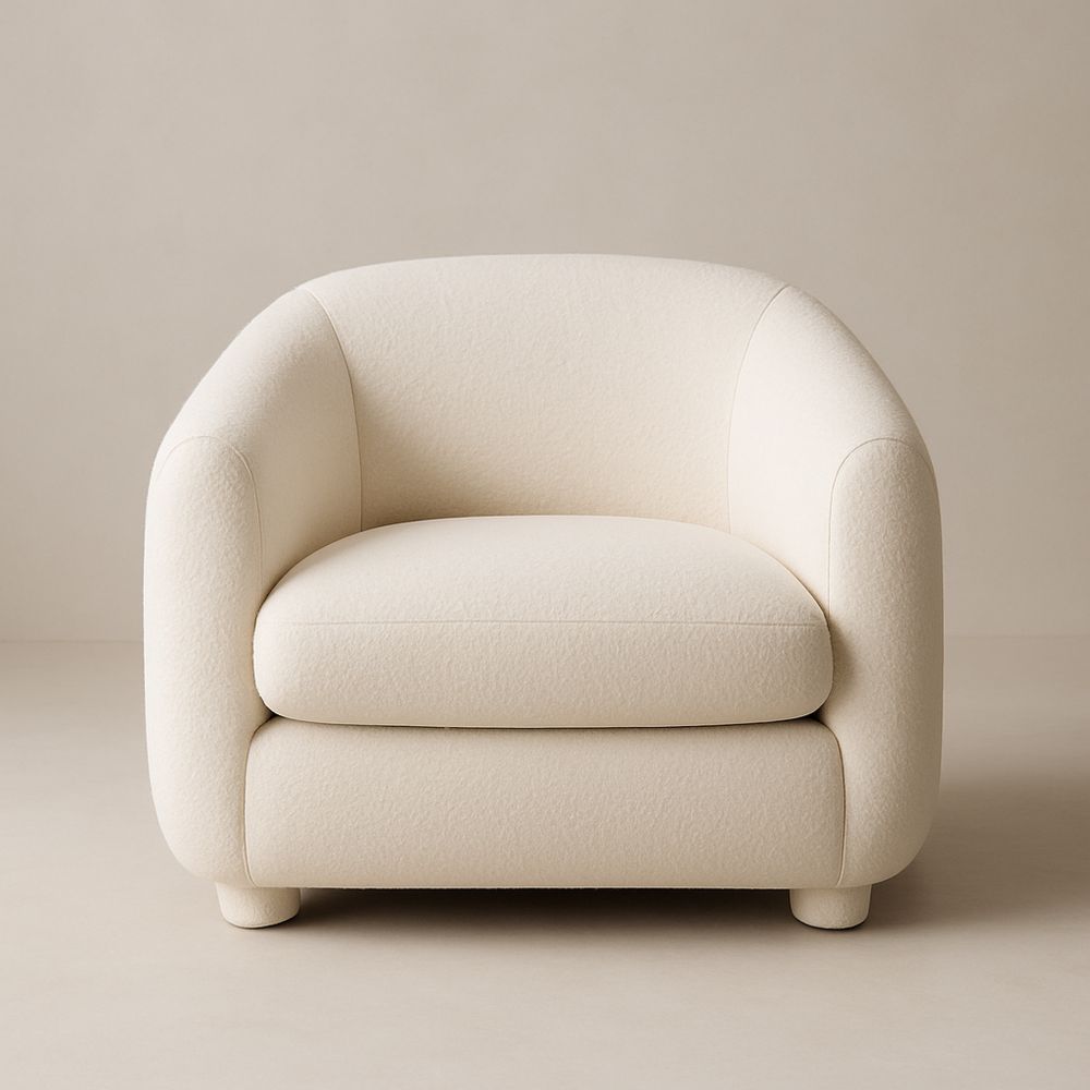 Poltrona in tessuto con imbottitura in schiuma 95cm