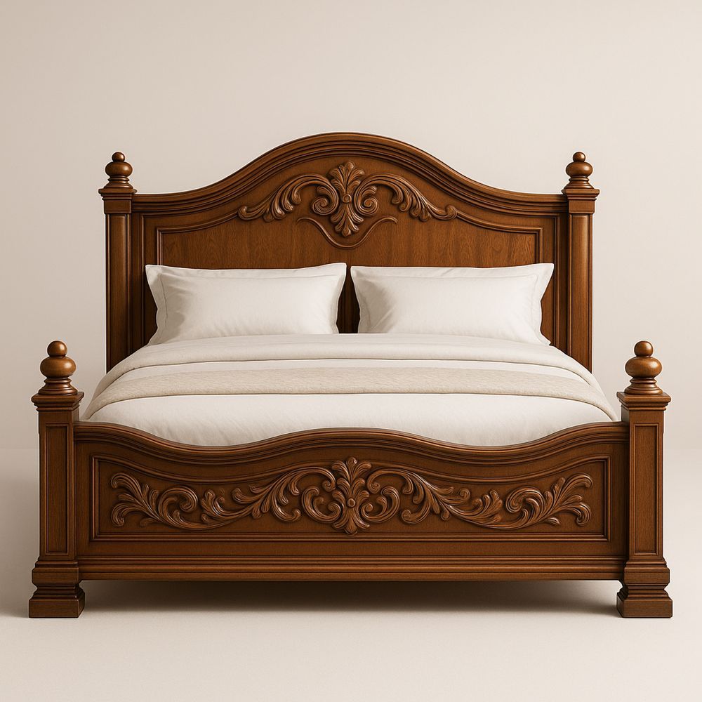 Letto Matrimoniale Classico in Legno Massello 200x160 cm