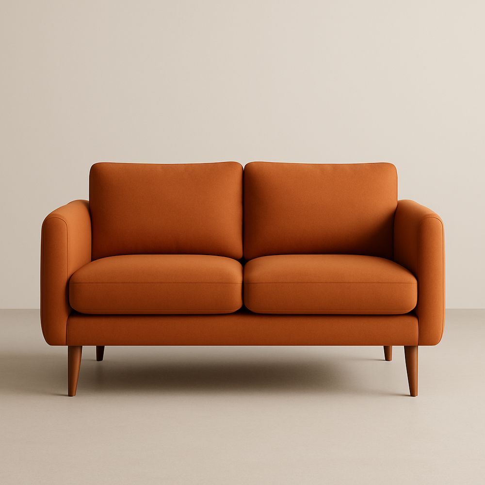 Divano due posti tessuto arancione 150x85x90 cm