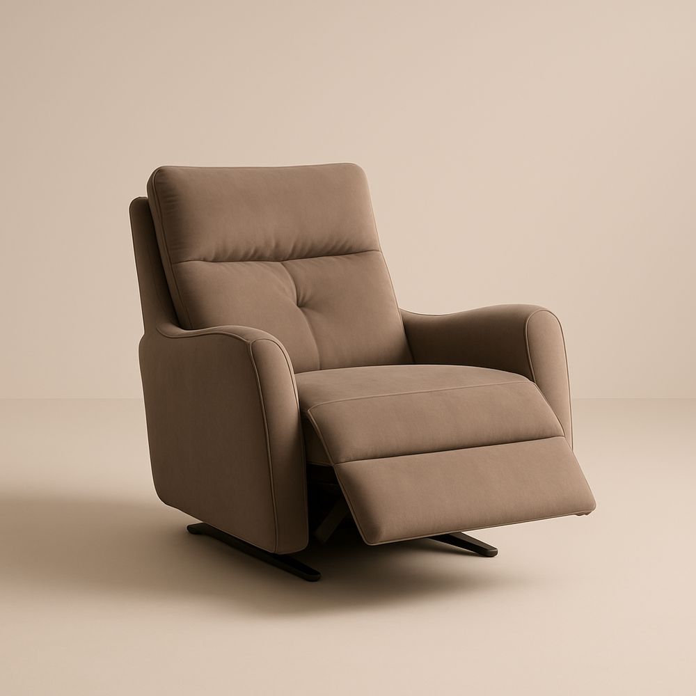 Poltrona reclinabile in metallo con rivestimento in tessuto marrone 85x90x100 cm