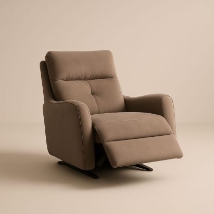 Poltrona reclinabile in metallo con rivestimento in tessuto marrone 85x90x100 cm