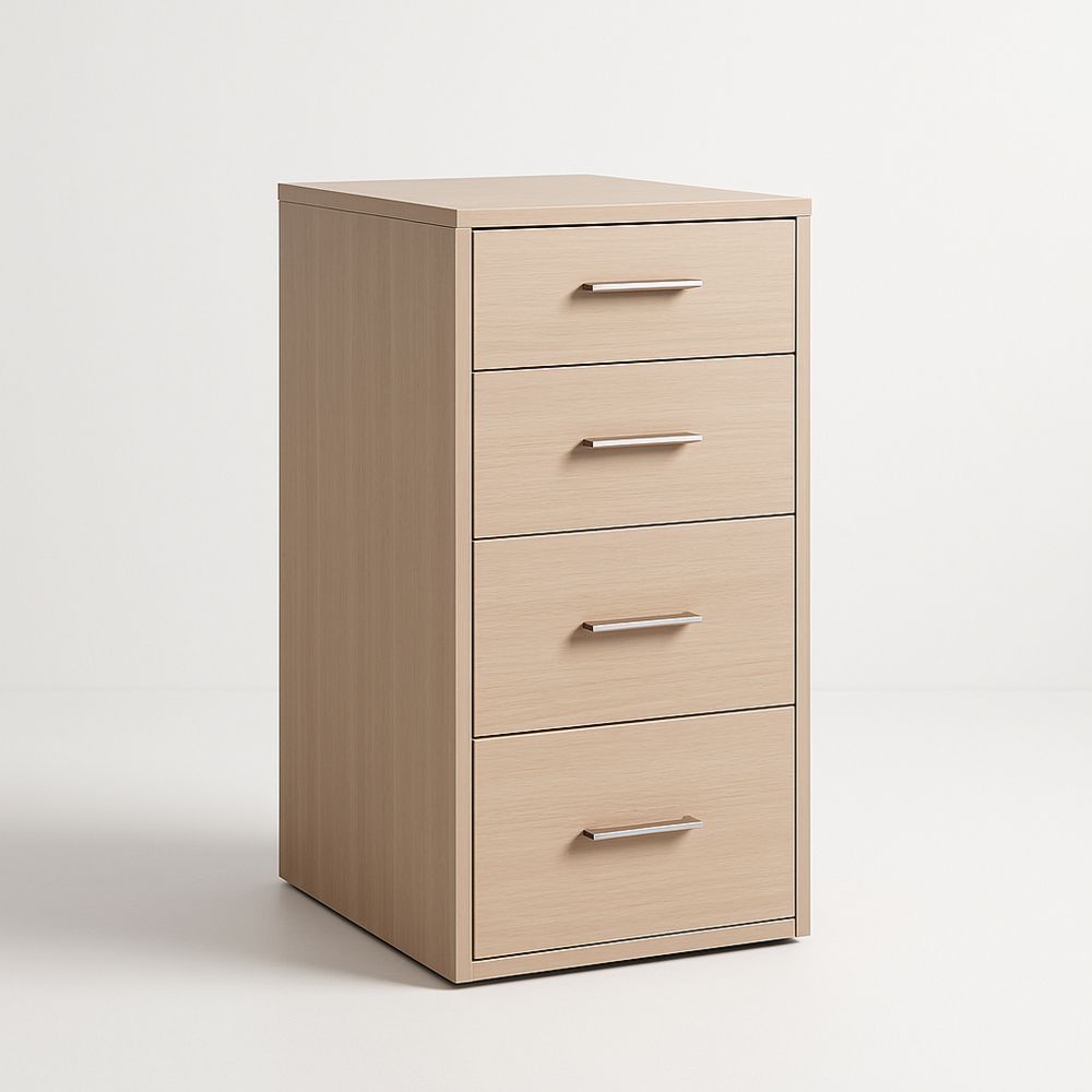 Cassettiera a 4 Cassetti in Legno MDF con Maniglie in Metallo