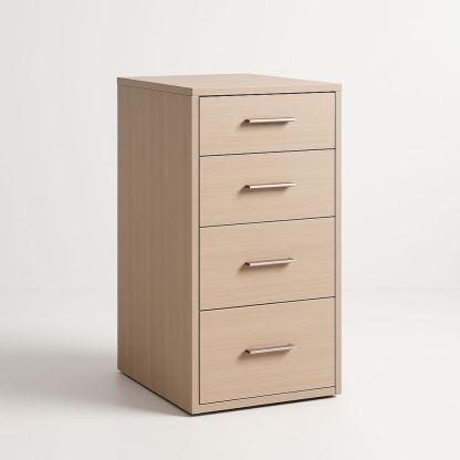 Cassettiera a 4 Cassetti in Legno MDF con Maniglie in Metallo