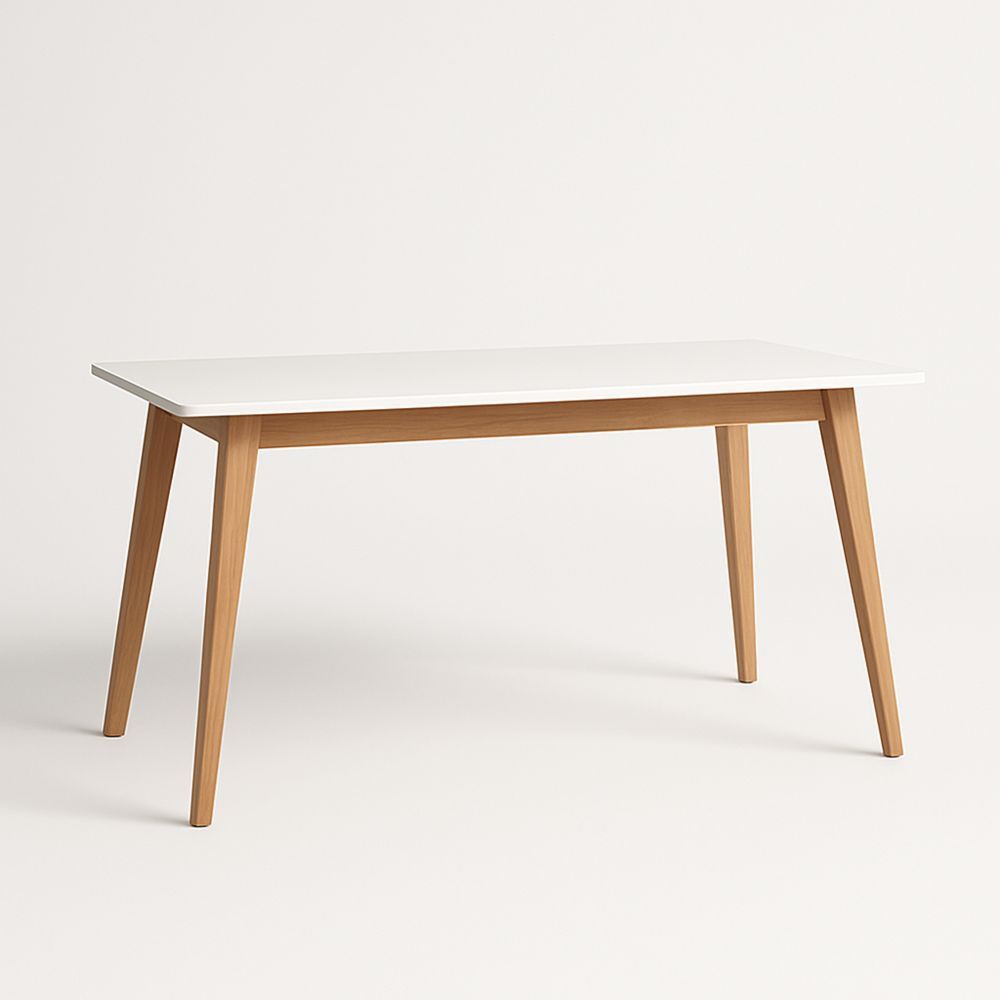 Tavolo da Pranzo in Legno MDF Bianco 140x80x75cm