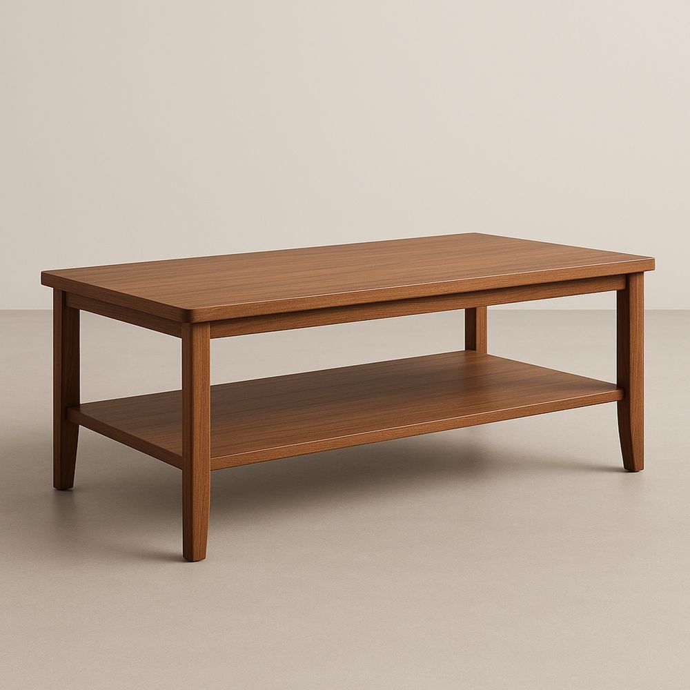 Tavolino Rettangolare in Legno Massello 110x60x45 cm