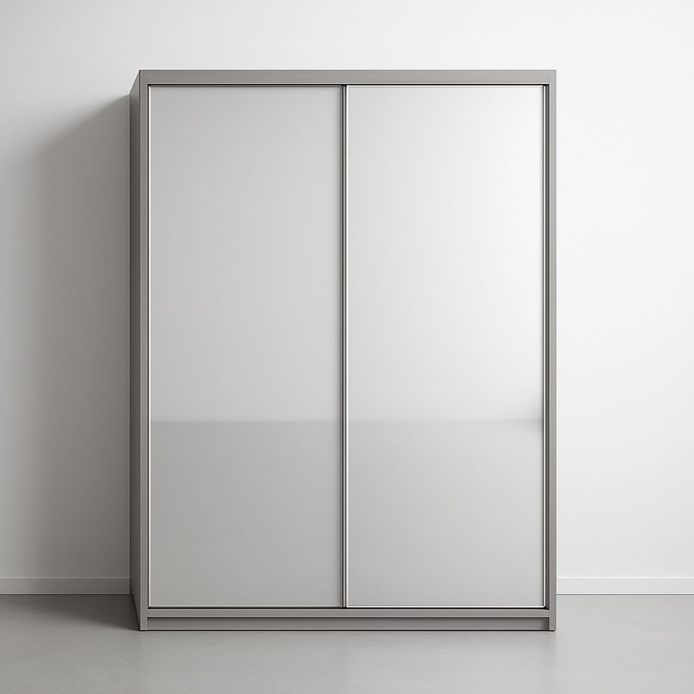 Armadio scorrevole in legno bianco 200x150x60 cm